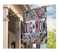 Bandiera Da Cortile Multicolore Bandiera Da Giardino Doppio Lato Bandiere All'Aperto Decorazione Per Esterni Interni Fattoria Parole Della Mamma Del Cane In Lettere E Numeri Della Targa M