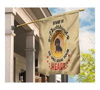 Bandiera Da Cortile Multicolore Bandiera Da Giardino Durevole Bandiere All'Aperto Decorazione Per Interni Fattoria Giardino Attenzione Al Bassotto, Ti Fermerà Il Cuore S