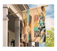 Bandiera Da Cortile Multicolore Bandiere Pirati Doppio Lato Bandiera Da Giardino Decorazione Per Interni Patio Giardino Modello Di Bicicletta La Vita È Come Andare In Bicicletta M