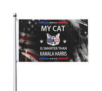 Bandiera Da Cortile My Cat Is Smarter Than Kamala Harris Is My President 2024 Bandiera Da Giardino All'Aperto Bandiera Pirati Per Decorazione Domestica, Barca, Giardino, 90X150cm