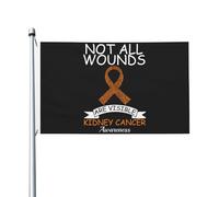 Bandiera Da Cortile Not All Wounds Are Visible Kidney Cancer Awareness Bandiera Da Giardino All'Aperto Bandiera Dell'Individualità Per Giardino, Decorazione Domestica, Cortile, 90X150cm