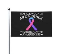 Bandiera Da Cortile Not All Wounds Are Visible Thyroid Cancer Awareness Bandiera Da Giardino Outdoor Bandiera Pirati Per Decorazione Domestica, Barca, Feste, 90X150cm