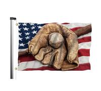 Bandiera Da Cortile Striscia Da Baseball Stella Rosso Marrone Bandiere Da Giardino Resistente Alle Intemperie Outdoor Flag Premium Garden Flag Per Vacanze Giardino Camera Da Letto 90X150Cm