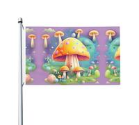 Bandiera da esterni con stampa di funghi e sogni fantasy, 91,4 x 152,4 cm, ideale per giardino, cortile e decorazioni natalizie