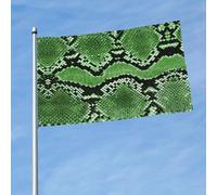 Bandiera da esterni con stampa in pelle di serpente verde, 9 x 1,5 m, design audace, per parate, eventi, cortile, patio e casa