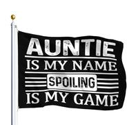 Bandiera Da Esterno Auntie Is My Name Spoiling Is My Game Bandiere Da Cortile Con Occhielli Moda Banner Per Spiaggia Dormitorio Fattoria 90X150Cm