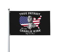 Bandiera da esterno bifacciale "A True Patriot American 1993-2025 Charlie Kirk", 3x5, per feste, 3x5 piedi, arazzo da