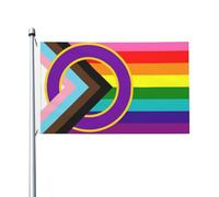 Bandiera da esterno bifacciale con occhielli in ottone per il Mese del Pride LGBTQ+ e l'orgoglio gay, ideale per gli alleati.