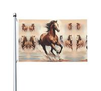 Bandiera da esterno con cavallo brunito, 91,4 x 152,4 cm, extra large, stampa su entrambi i lati, per celebrazioni festive, decorazione da giardino