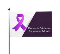 Bandiera da esterno, decorazione per feste, arazzo da parete, nastro viola da 3 x 5 piedi, per il mese di sensibilizzazione sulla violenza domestica