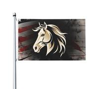 Bandiera Da Esterno Horse Head Bandiere Da Giardino Appendere Divertenti Bandiere Per Balcone Soggiorno Il Portico 90X150Cm