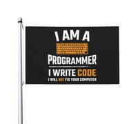 Bandiera Da Esterno I Am A Programmer I Write Code I Will Not Fix Your Computer Banner Stagionale Moda Bandiere Per Fattoria Il Portico Parete 90X150Cm