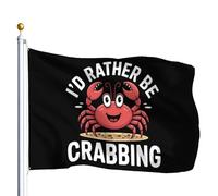 Bandiera Da Esterno I'D Rather Be Crabbing Bandiere Da Cortile Colorato Moda Striscione Per Camera Da Letto Soggiorno Parete 90X150Cm