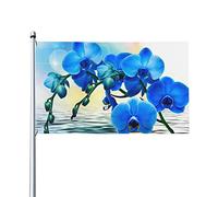 bandiera da esterno in poliestere con orchidea sopra l'acqua con occhielli in ottone, bandiere da 3 x 5 piedi