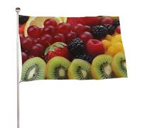 Bandiera da giardino 119,4 x 177,8 cm, bandiera da giardino per esterni con frutta fresca, bandiera grande con occhielli in ottone resistente allo sbiadimento, bandiera esterna per la decorazione