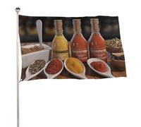 Bandiera da giardino 119,4 x 177,8 cm per condimenti esterni, bandiera grande con occhielli in ottone resistente allo sbiadimento, bandiera esterna per la decorazione della casa fattoria bandiera da