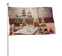 Bandiera da giardino 119,4 x 177,8 cm, per esterni, a prova di sbiadimento, bandiera decorativa per cortile, chimica, laboratorio, grande bandiera con occhielli in ottone, striscione resistente per