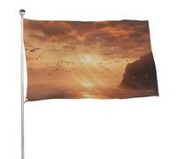 Bandiera da giardino 119,4 x 177,8 cm per esterni che vola al tramonto, bandiera grande con occhielli in ottone resistente allo sbiadimento, bandiera esterna per la decorazione della casa fattoria