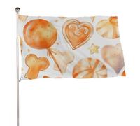 Bandiera da giardino 119,4 x 177,8 cm per esterni, con caramelle e cuori, bandiera grande con occhielli in ottone resistente allo sbiadimento, bandiera esterna per la decorazione della casa fattoria