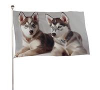 Bandiera da giardino 119,4 x 177,8 cm per esterni con stampa di cani, bandiera grande con occhielli in ottone resistente allo sbiadimento, bandiera esterna per la decorazione della casa fattoria