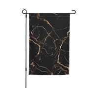 Bandiera da giardino 12 x 18 verticale doppia faccia esterna bandiera di benvenuto in marmo nero oro bandiera decorativa da giardino piccola bandiera da giardino in iuta per portico esterno giardini