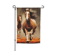 Bandiera da giardino 12x18 pollici, bandiera verticale bifacciale con cavallo che corre, piccole bandiere per esterni, bandiera stagionale