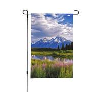 Bandiera da giardino 12x18 pollici, bandiera verticale bifacciale per esterni, bandiere da giardino, striscioni per le feste, bandiere da giardino del parco nazionale del Grand Teton, piccole bandie