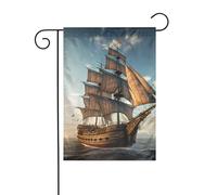 Bandiera da giardino 12x18 pollici - Qualità premium, elegante e durevole per tutte le stagioni, stampe di vecchie navi a vela