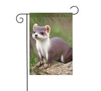 Bandiera da giardino 12x18 pollici - Qualità premium, elegante e resistente per tutte le stagioni con simpatiche stampe di donnole