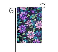 Bandiera da giardino 12x18 pollici - Qualità premium, elegante e resistente per tutte le stagioni. Stampe di camelie viola.
