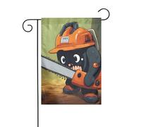 Bandiera da giardino 12x18 pollici - Qualità premium, elegante e resistente per tutte le stagioni. Stampe di una simpatica motosega che piange.