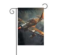 Bandiera da giardino 12x18 pollici - Qualità premium, elegante e resistente per tutte le stagioni. Stampe di aerei da guerra.