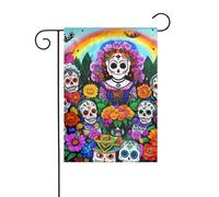 Bandiera da giardino 12x18 pollici - Qualità premium, elegante e resistente per tutte le stagioni. Stampe del Giorno dei Morti