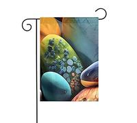 Bandiera da giardino 12x18 pollici - Qualità premium, elegante e resistente per tutte le stagioni. Stampe con pietre colorate.