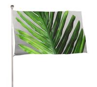 Bandiera da giardino 152,4 x 243,8 cm, bandiera da giardino con foglie di palma verde, bandiera grande con occhielli in ottone, resistente allo sbiadimento, bandiera esterna per la decorazione della