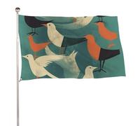 Bandiera da giardino 152,4 x 243,8 cm per esterni, a prova di sbiadimento, bandiera decorativa da cortile con stormo di uccelli, grande bandiera con occhielli in ottone, striscione resistente per