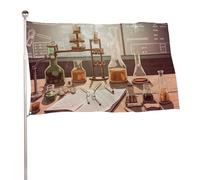 Bandiera da giardino 152,4 x 243,8 cm, per esterni, a prova di sbiadimento, bandiera decorativa per cortile, laboratorio chimico, grande bandiera con occhielli in ottone, striscione resistente per