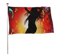 Bandiera da giardino 152,4 x 243,8 cm, per esterni, a prova di sbiadimento, bandiera decorativa per cortile, danza, musica, grande bandiera con occhielli in ottone, striscione resistente per prato