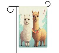 Bandiera da giardino 18,5 * 12,6 pollici, bandiera da giardino esterna stampata su entrambi i lati in tela di iuta con lama e alpaca, per la decorazione di esterni della casa