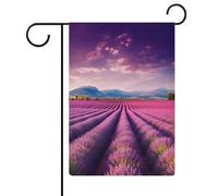 Bandiera da giardino 18,5 * 12,6 pollici, bandiera da giardino stampata su entrambi i lati in tela di iuta con campi di lavanda, per la decorazione esterna della casa