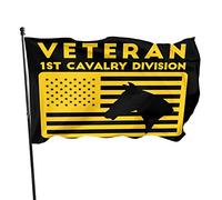Bandiera Da Giardino 1St Cavalry Division Veteran The First Team Bandiere Decorative Lavabile Bandiera Da Cortile Colore Vivido Garden Flag Per Feste Festival Esterno 90X152CM