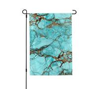 Bandiera da giardino 28 x 40 cm verticale doppia faccia esterna bandiera di benvenuto in marmo turchese bandiera decorativa da giardino piccola bandiera da cortile per portico esterno giardini