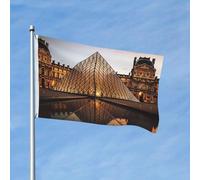 Bandiera da giardino 3 x 1,5 m bandiera da esterno bandiera verticale doppia bandiera del museo del Louvre a Parigi bandiere per tutte le stagioni per cortile decorazione esterna banner segno di
