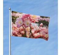 Bandiera da giardino 3 x 1,5 m bandiera da esterno bandiera verticale doppia bandiera fiore di ciliegio e tulipani bandiere per tutte le stagioni per cortile decorazione esterna banner segno di