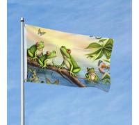 Bandiera da giardino 3 x 1,5 m bandiera esterna doppia bandiera verticale farfalle lago acqua tutte le stagioni bandiere per cortile decorazione esterna vacanza banner segno