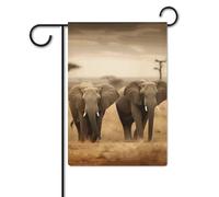 Bandiera da giardino 30,5 x 45,7 cm, a doppia faccia, per animali selvatici, elefanti, bandiere da giardino, per tutte le stagioni, decorazioni per esterni, bandiera per vacanze in fattoria
