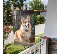 Bandiera da giardino 30,5 x 45,7 cm, a doppia faccia, per cani da esterno, corgi, bandiere da giardino, per tutte le stagioni, decorazioni per esterni, per vacanze in fattoria