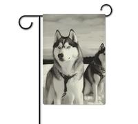 Bandiera da giardino 30,5 x 45,7 cm, a doppia faccia, per cani husky, neve, giardino, vacanze, cortile, bandiera, per tutte le stagioni, decorazioni per esterni, per vacanze in fattoria