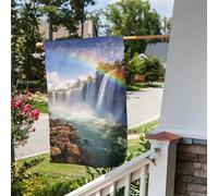 Bandiera da giardino 30,5 x 45,7 cm, a doppia faccia, per cascata e arcobaleno, bandiere da giardino, per tutte le stagioni, decorazioni per esterni, per vacanze in fattoria