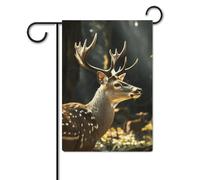 Bandiera da giardino 30,5 x 45,7 cm, a doppia faccia, per cervi all'aperto, bandiere da giardino selvaggio, bandiera per tutte le stagioni, decorazioni per esterni, per vacanze in fattoria